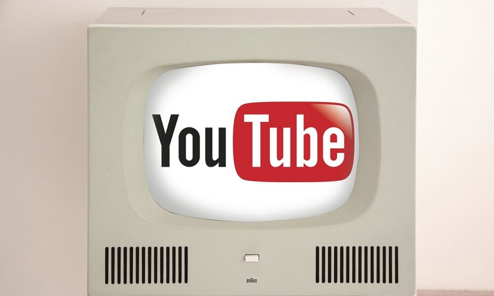 YouTube logo on a vintage